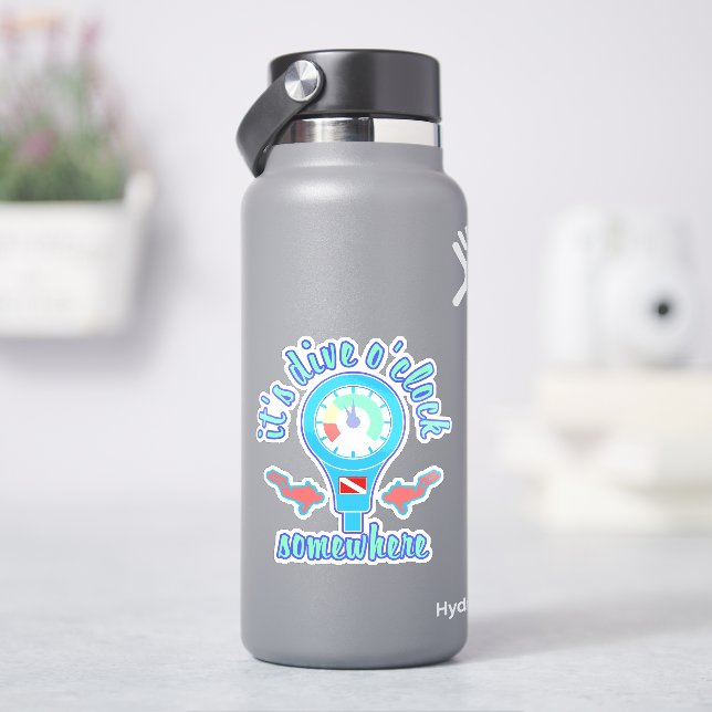 C'est l'heure de plonger quelque part Autocollant  (HydroFlask)