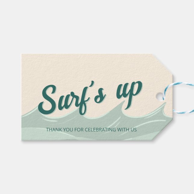 C'est l'heure de surfer - Étiquette de remerciemen (Devant (Horizontal))