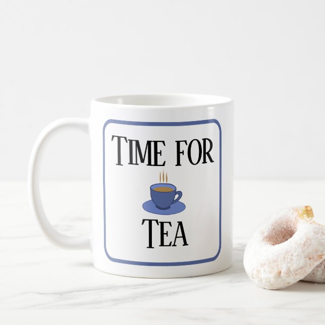 C'est l'heure du thé. Tasse à thé. Avec ton nom (Avec donut)