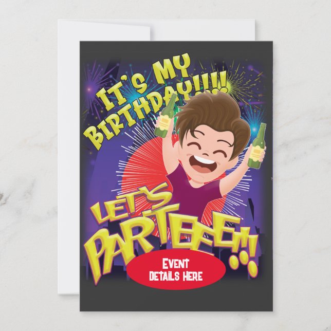 C'est mon anniversaire - Parteeee ! invitation (Devant)