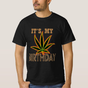 C'est mon Birthday Weed Black T-shirt