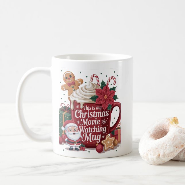 C'est mon film de Noël regarder Mug Xmas (Avec donut)