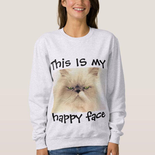 C'EST MON HEUREUX VISAGE PERSIAN CAT T-SHIRTS (Devant)