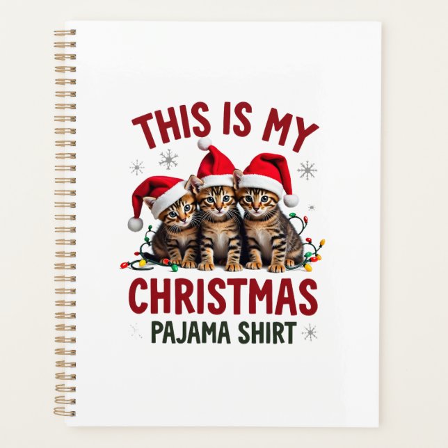 C'est mon maillot de pyjama de Noël Chaton Amoureu (Devant)