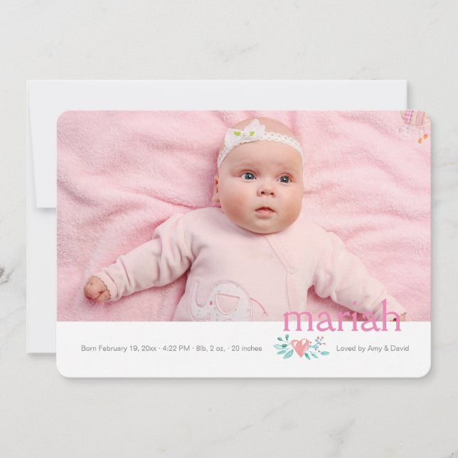 C'est mon nom Faire-part de naissance photo (Devant)