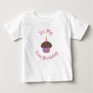C'est mon premier T-shirt Cupcake anniversaire