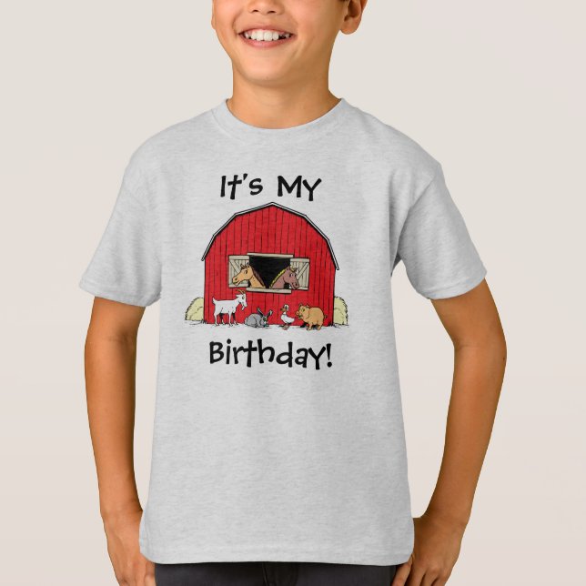 C'est My Birthday Youth Grange and Animals T-Shirt (Devant)