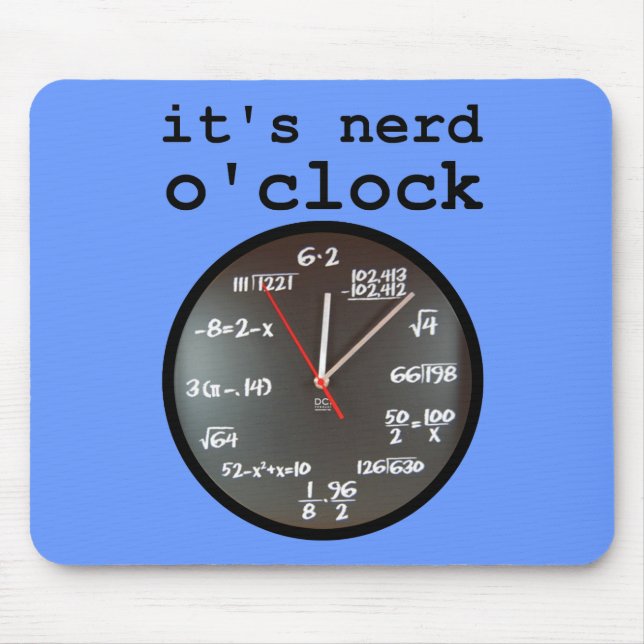 C'est Nerd O'Clock Drôle Horloge Tapis de Souris (Devant)
