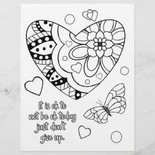 C'est ok coloriage coeur page avec note retour