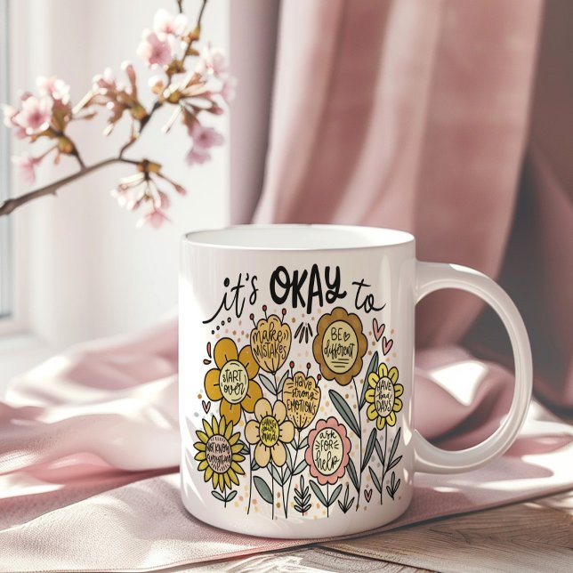 C'est Okay Pour Bohème Mug Floral (Créateur téléchargé)