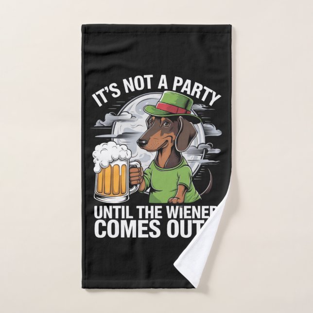 C'est Pas Une Fête Tant Que Dachshund Bière Irland (Serviette à main)