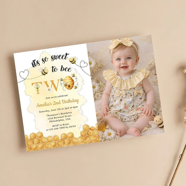 C'est si doux d'être une abeille Photo Invitation  (Créateur téléchargé)