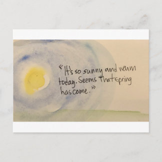 "C'est si ensoleillé et chaud" carte postale