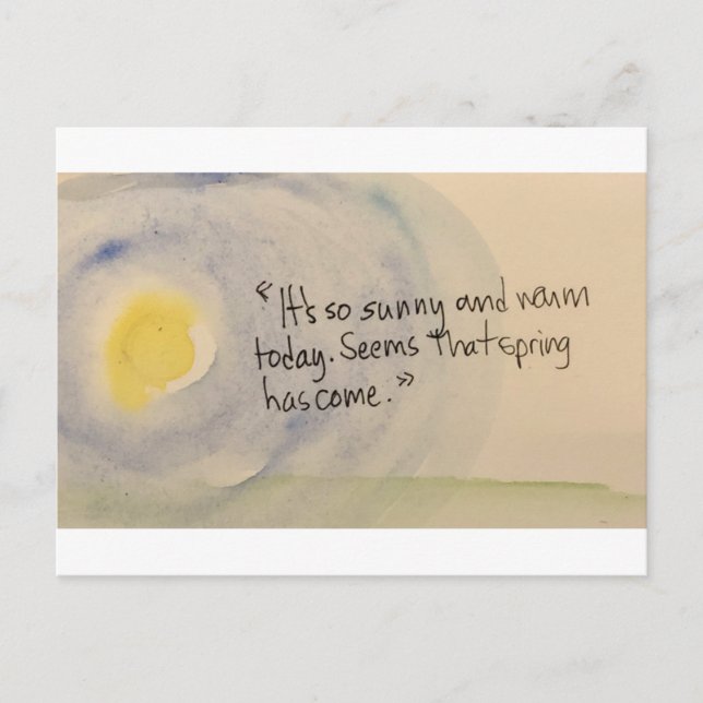 "C'est si ensoleillé et chaud" carte postale (Devant)