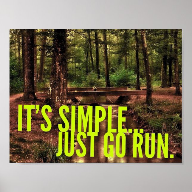 C'est simple... Just Go Run - Poster Motivational (Devant)
