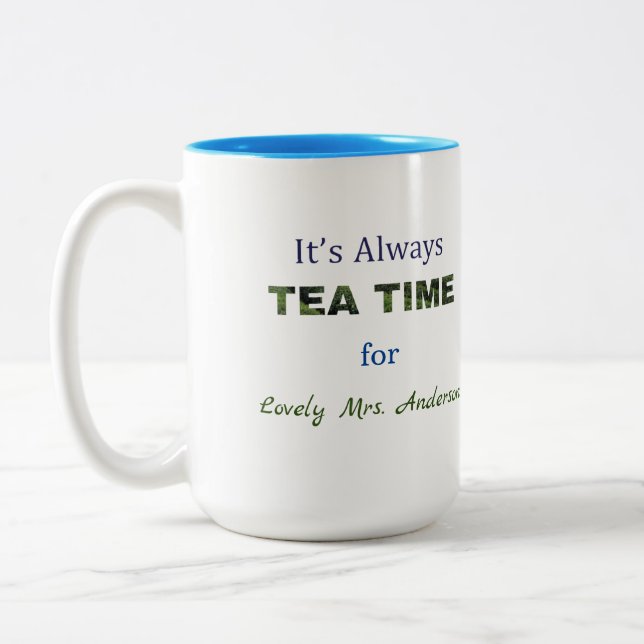 C'est toujours l'heure du thé Mug Café Two-Tone (Gauche)