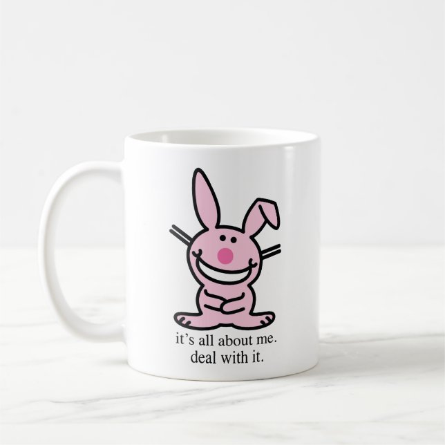 C'est tout sur moi, fais avec, mugs drôle de lapin (Gauche)