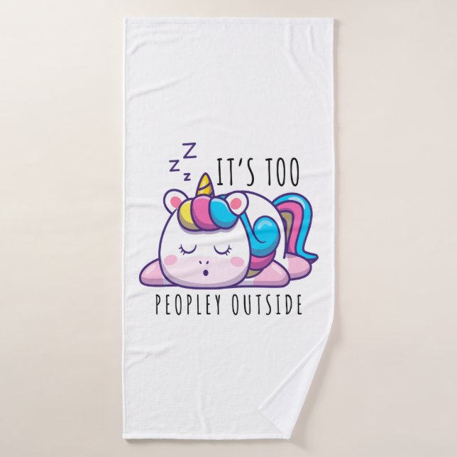 C'est trop de gens en dehors de Unicorn Introvert (Serviette de bain)