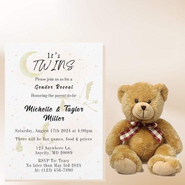 C'est Twins Genre Reveal Faire-part (Créateur téléchargé)