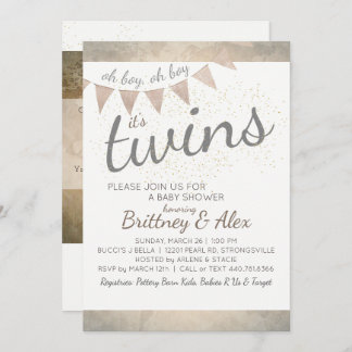 C'est Twins ! Invitation baby shower