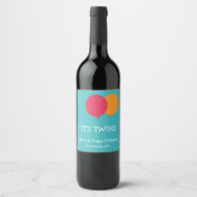 C'est Twins Modern Whimsical Wine Étiquette