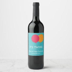 C'est Twins Modern Whimsical Wine Étiquette