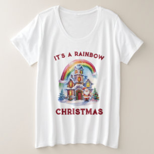 C'est un arc-en-ciel Noël Plus Taille T-shirt fémi