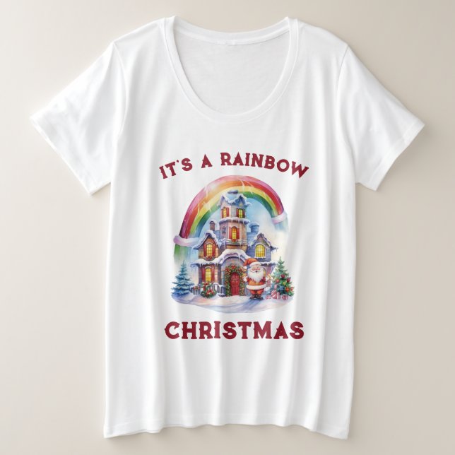 C'est un arc-en-ciel Noël Plus Taille T-shirt fémi (Design devant)