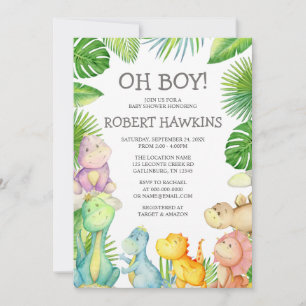 C'est un Baby shower Dinosaure Boy Invitation