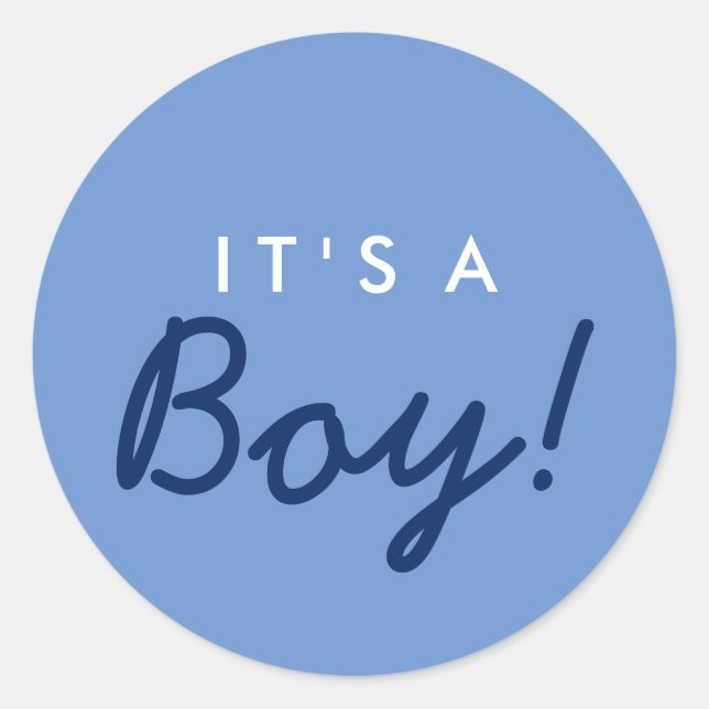 C'est un Baby shower garçon Sticker - Marine Bleu  (Devant)