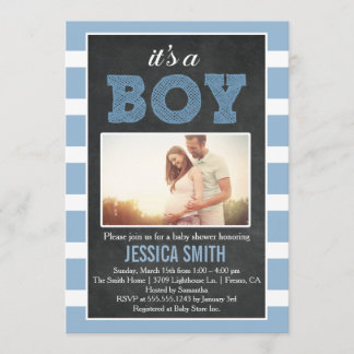 C'est un Baby shower photo garçon Invitation