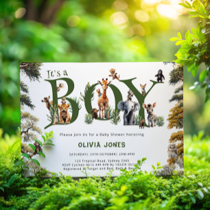 C'est un Baby shower Safari Boy Invitation
