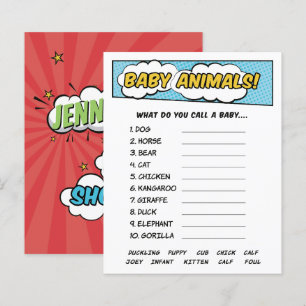 C'Est Un Boy Comic Book Superhero Baby Animals Jeu