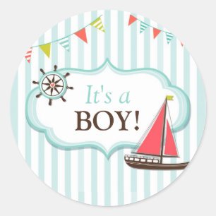 C'est un Boy Stickers Baby shower de bateau à voil