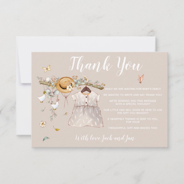 C'est un Carte de remerciements de Baby shower de  (Devant)