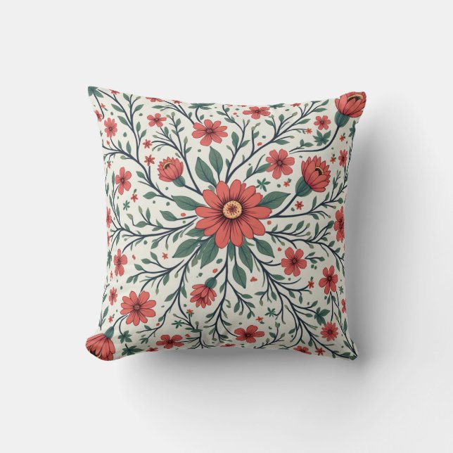 C'est un coussin à motifs floraux éclatants. (Recto)