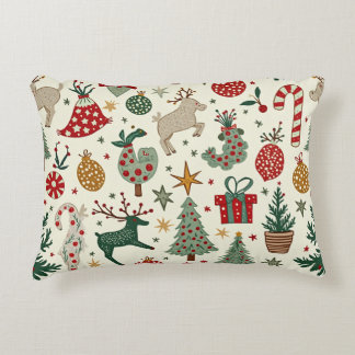 C'est un coussin à motifs qui convient à Noël