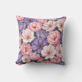 C'est un coussin motif mixte rose et violet.
