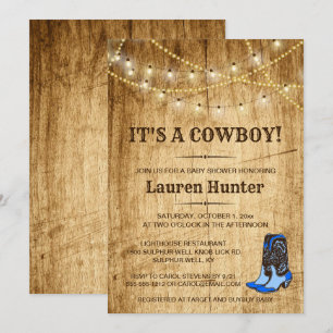 C'est un Cowboy ! Invitation Baby shower pays