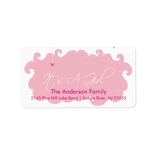 C'est un étiquette de adresse de nuage de rose de