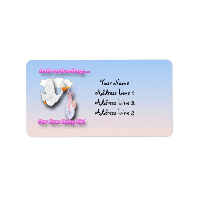 C'est un Étiquette de adresse Faire-part de naissa (Devant)