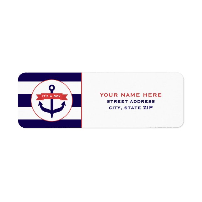 C'est un garçon Ancre Bleue & Grilles Étiquette de (Devant)
