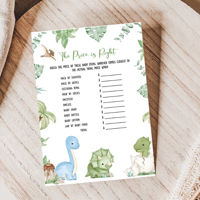 C'est un garçon Baby Shower Dinosaure Jeu The Pric (It's A Boy Dinosaur Baby Shower Game)