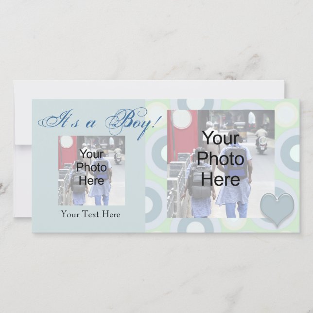 C'est un garçon ! Carte Faire-part de naissance ph (Devant)