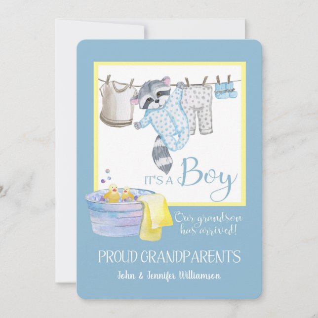 C'est un garçon - Fier grand-parents Faire-part Cl (Devant)