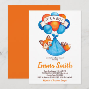 C'est un garçon Invitation à la baby shower au ren