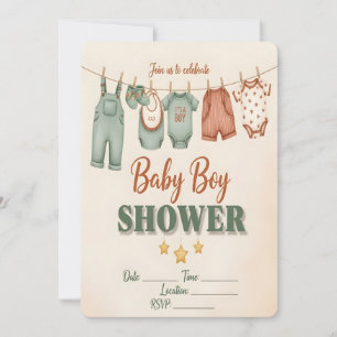 C'est un garçon ! Invitation à la baby shower pour