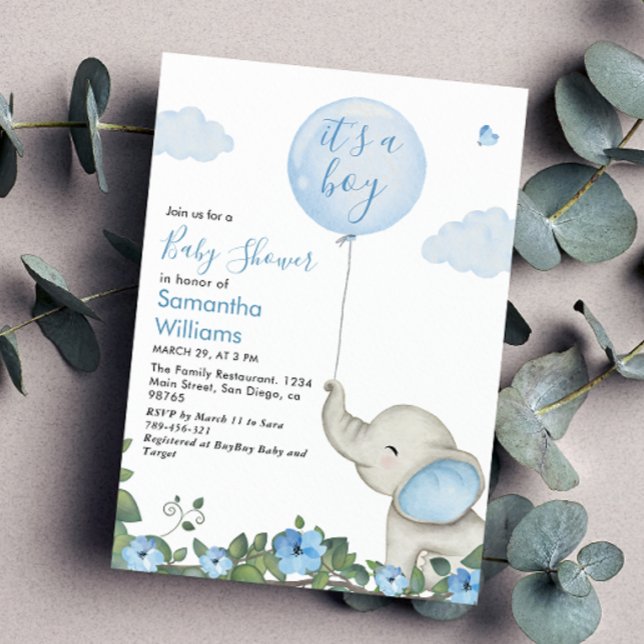 C'est un garçon Invitation Baby Shower Ballon Bleu (Créateur téléchargé)
