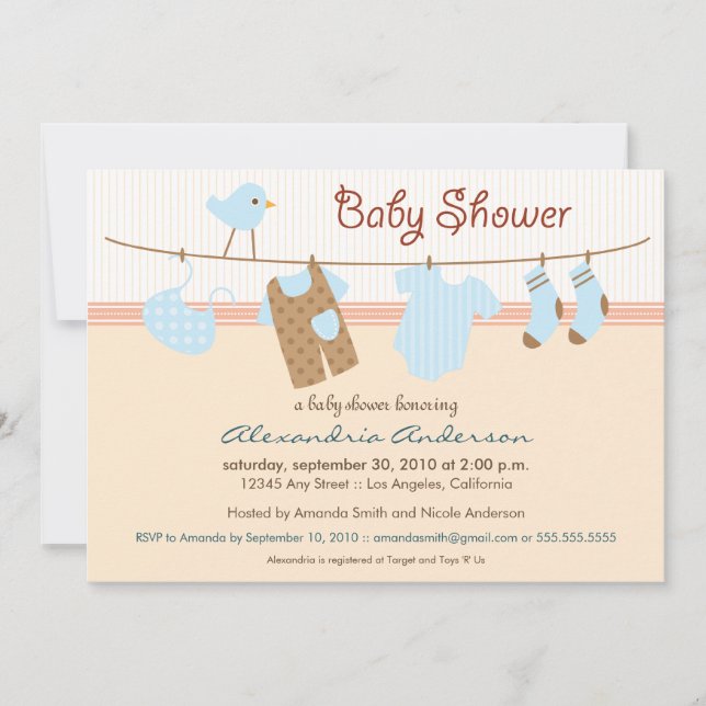 C'est un garçon ! Invitation Baby shower de la lig (Devant)