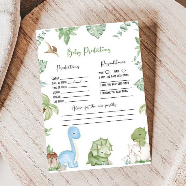 C'est un garçon Jeu de prédictions pour une Baby S (It's A Boy Dinosaur Baby Shower Game)